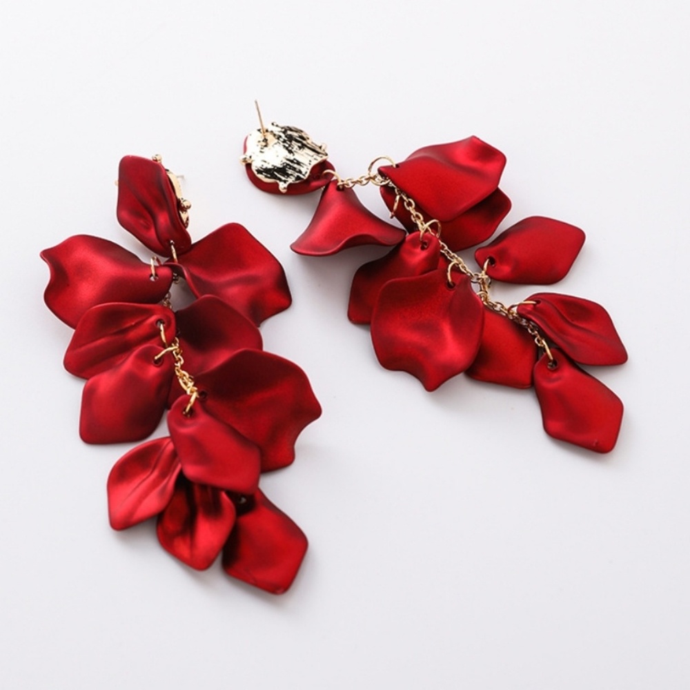 🎉RESTOCKED🎉SEXY RED DROP EARRINGS 925 POST - Picture 5 of 8